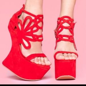 Jeffery Campbell red platform shoes